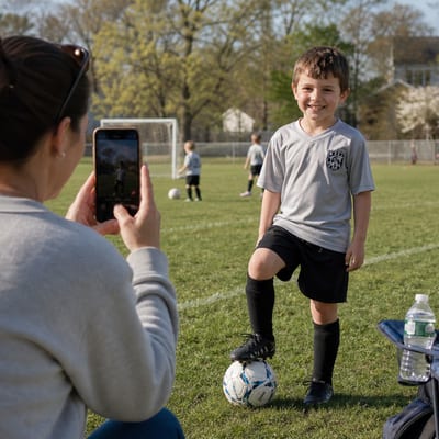 Parent watching soccer practice